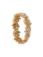 Trifari Vintage 1950s Embellished Leaf Bracelet - Gold