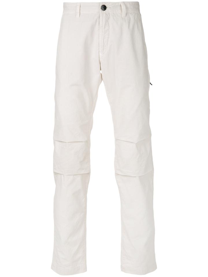Stone Island Articulated Knee Chino Trousers - White