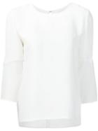 Maiyet Three-quarter-sleeve Top, Women's, Size: 10, White, Silk