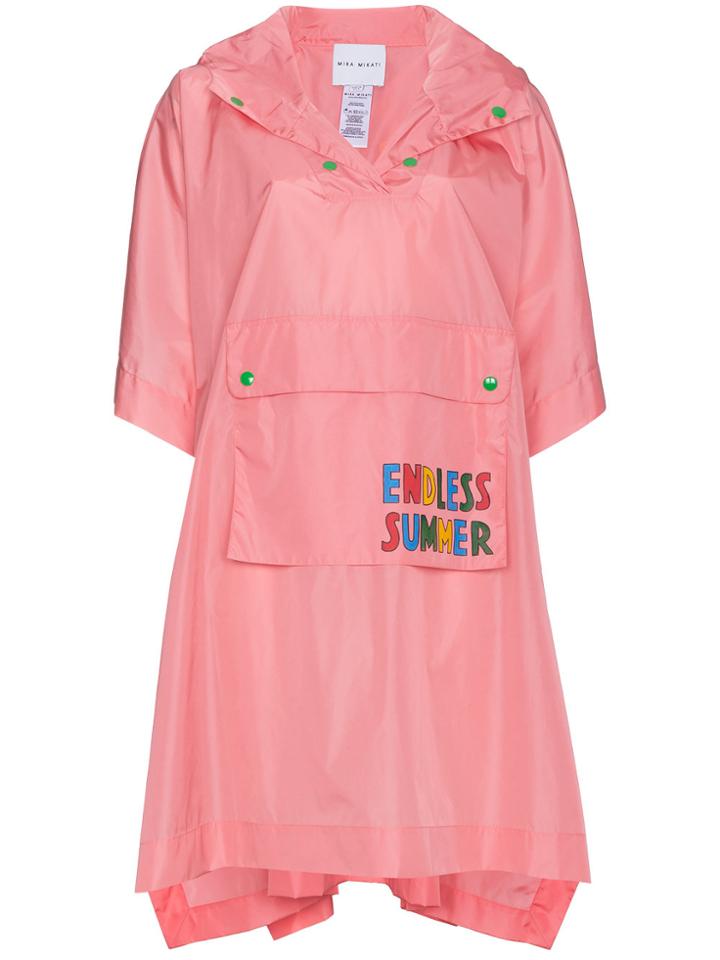 Mira Mikati Endless Summer Hooded Rain Poncho - Pink & Purple