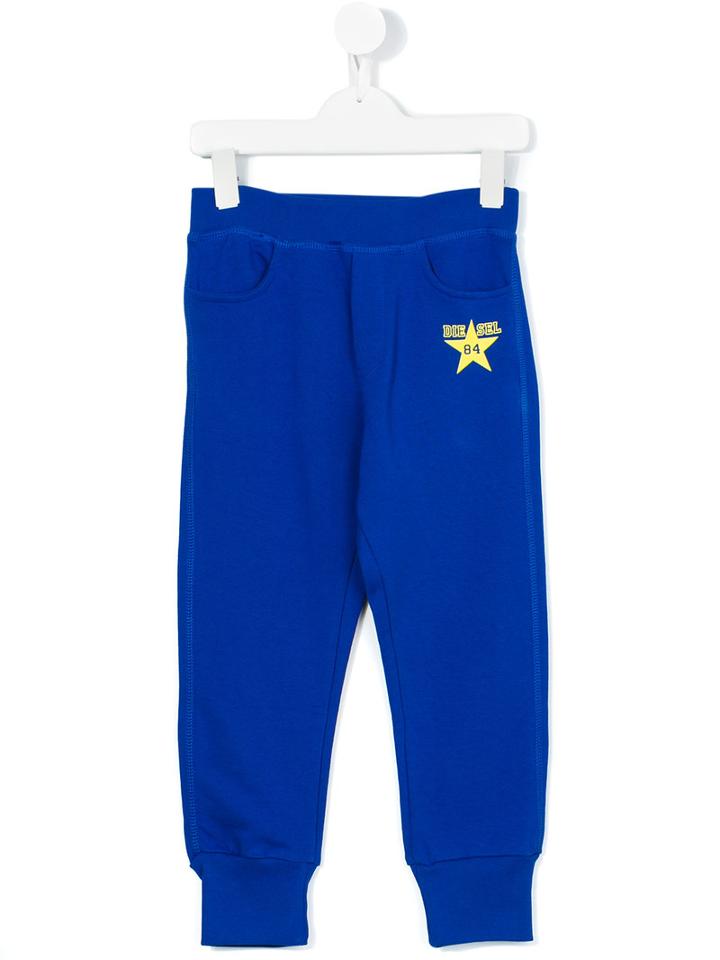 Diesel Kids - Patch Logo Track Trousers - Kids - Cotton - 8 Yrs, Blue
