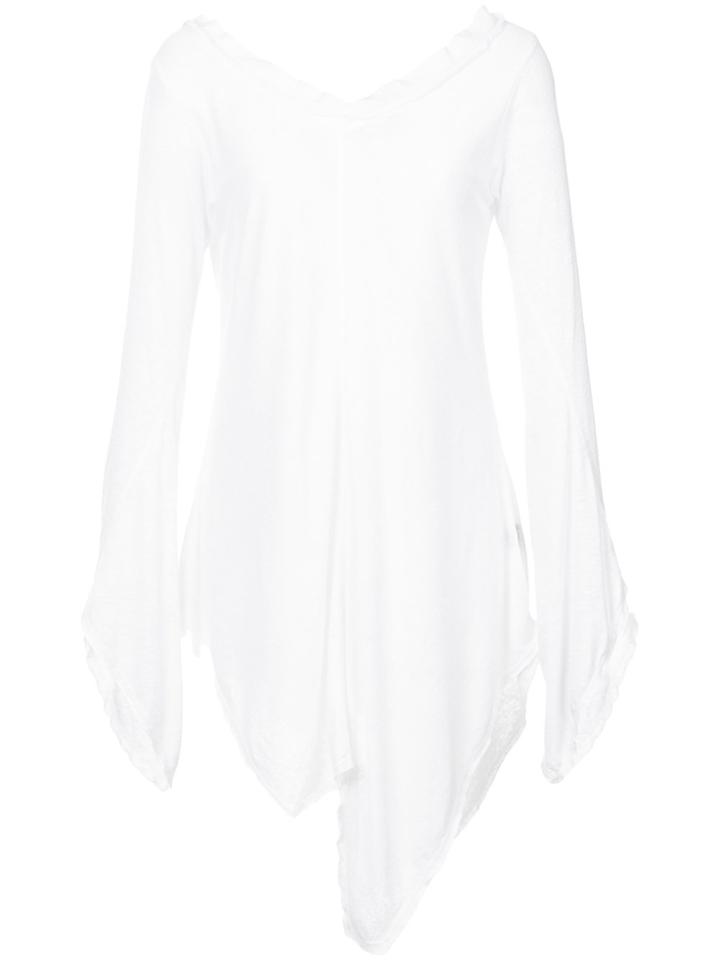 Andrea Ya'aqov Asymmetric Sheer T-shirt - White