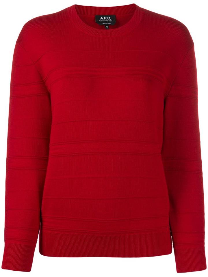 A.p.c. Ribbed Panel Jumper - Red