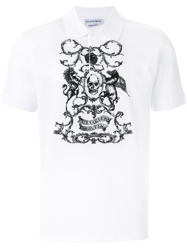 Alexander Mcqueen Skull Print Polo Shirt - White