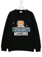 Moschino Kids Dj Toy Bear Print Sweatshirt - Black