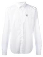 Carven Embroidered Clip Shirt, Men's, Size: 42, White, Cotton