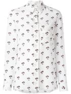 Victoria Beckham Daisy Print Shirt, Women's, Size: 6, White, Silk