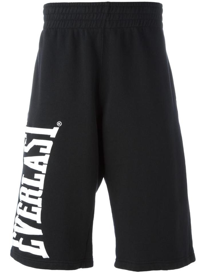 Logo Print Bermuda Shorts, Men's, Size: Medium, Black, Cotton, Ports 1961