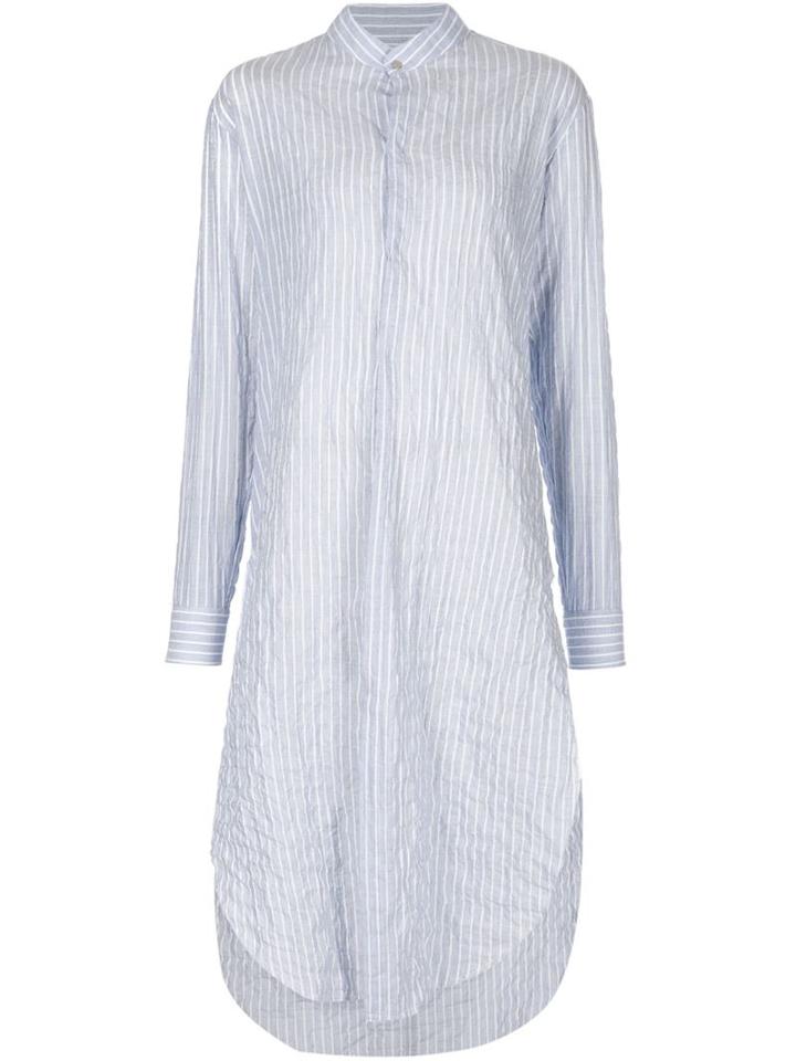 Baja East Long Striped Shirt, Women's, Size: 3, Blue, Cotton/polyurethane