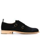 Ami Alexandre Mattiussi Monk Strap Shoes, Men's, Size: 40, Blue, Suede/leather