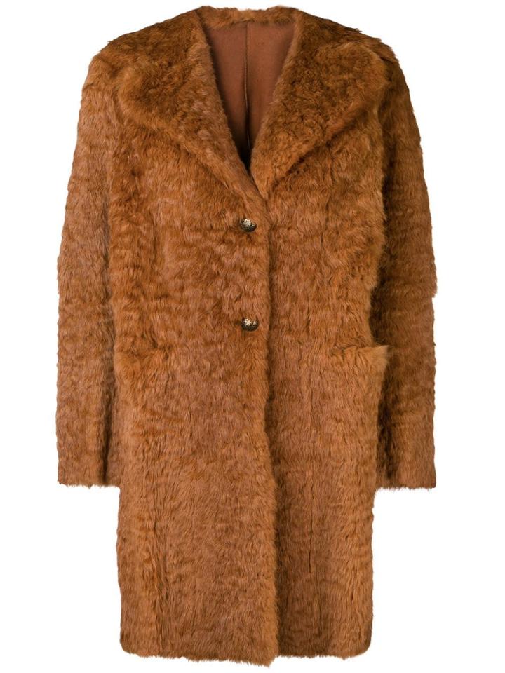 Salvatore Santoro Single-breasted Fur Coat - Brown