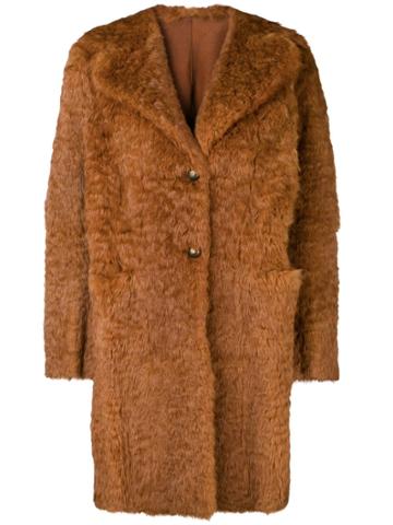 Salvatore Santoro Single-breasted Fur Coat - Brown