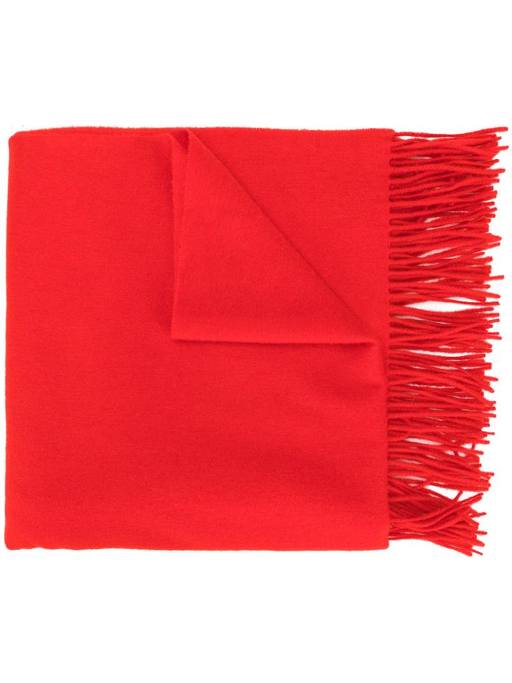 Pringle Of Scotland Fringed Scarf - Red