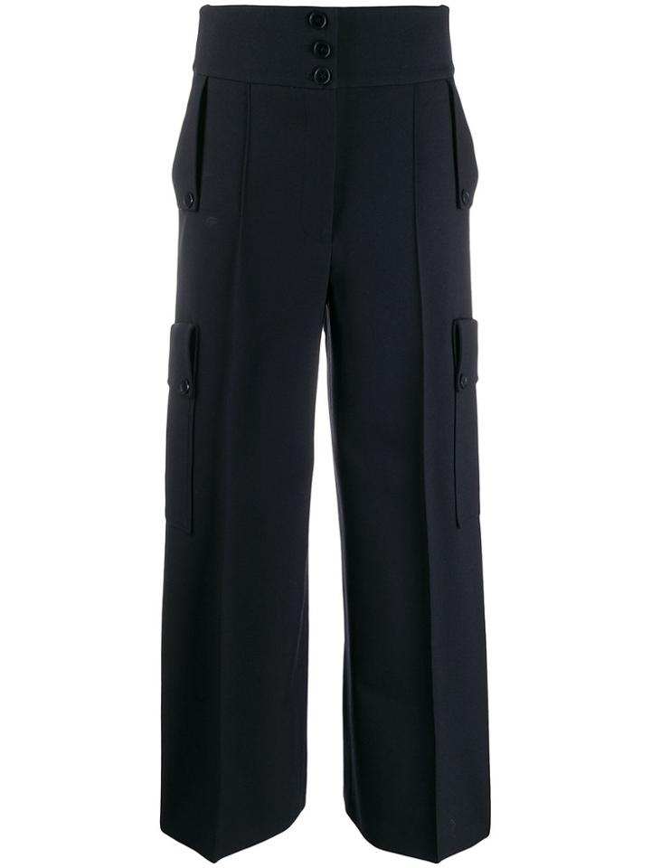 Stella Mccartney High-waisted Wide-leg Trousers - Blue
