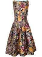 Oscar De La Renta Floral Jacquard Dress - Multicolour