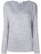 Rag & Bone /jean Melange V Neck Jumper - Grey