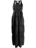 Cédric Charlier Panelled Maxi Dress - Black