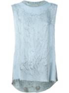 Raquel Allegra Tie Dye Print Tank Top, Women's, Size: 2, Blue, Silk/rayon
