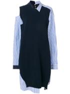 Sacai Asymmetric Striped Shirt Dress - Blue