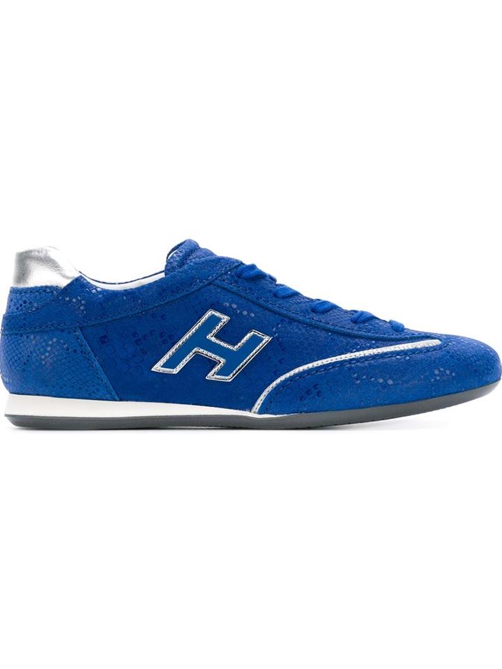 Hogan Snakeskin Effect Sneakers, Women's, Size: 40, Blue, Rubber/suede/leather