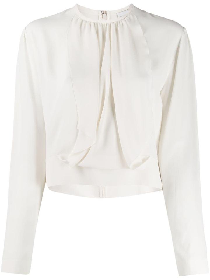 Giambattista Valli Ruffle Bib Blouse - White