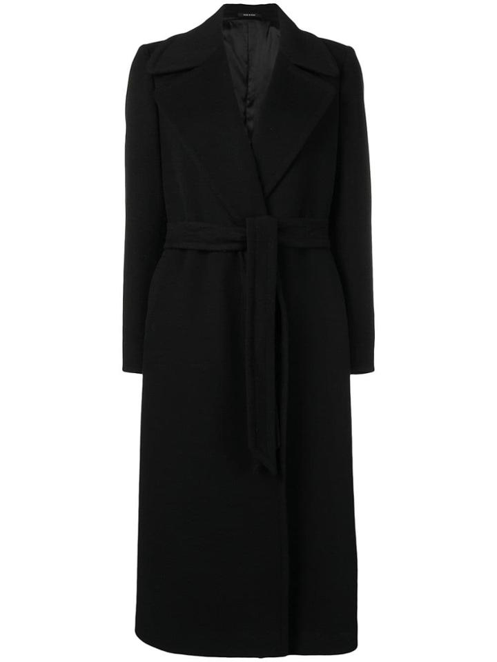 Tagliatore Long Belted Coat - Black