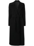 Tagliatore Long Belted Coat - Black