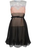 Prada Silk Sleeveless Pleated Dress - Black