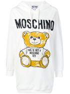 Moschino Sketch Bear Hoodie Dress - White