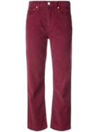 Re/done Corduroy High Waisted Trousers - Red