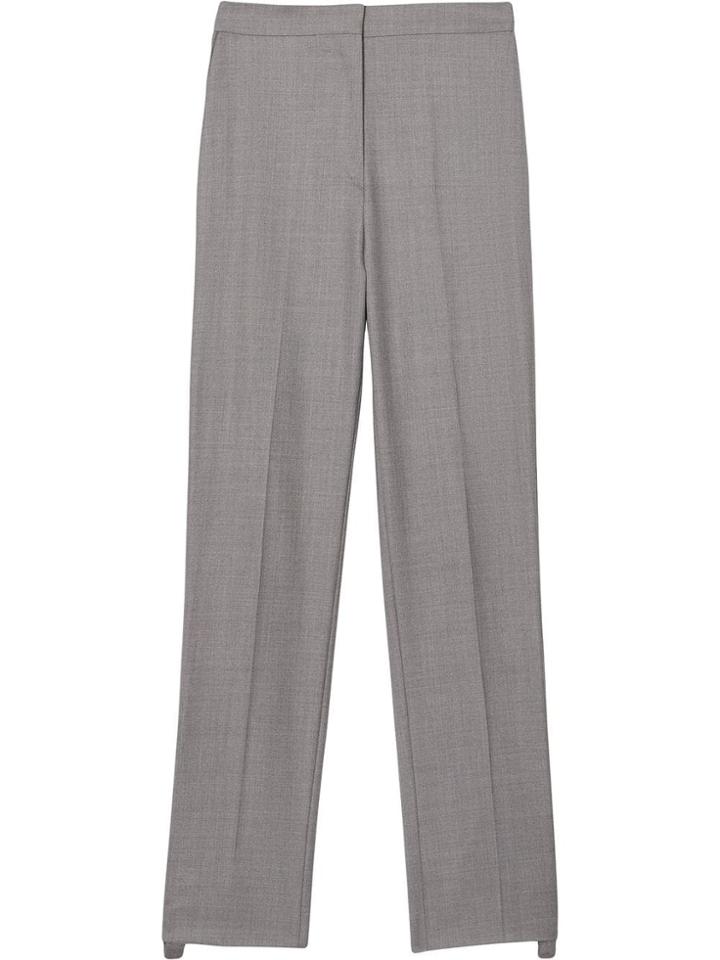 Burberry Stripe Detail Wool Trousers - Grey