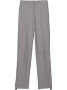 Burberry Stripe Detail Wool Trousers - Grey