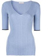 Nina Ricci V-neck Jumper - Blue