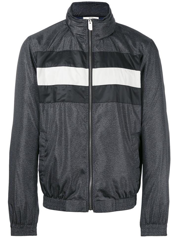Bally - Striped Panel Bomber Jacket - Men - Polyester/polyamide/metallic Fibre - 52, Grey, Polyester/polyamide/metallic Fibre