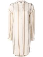 Alberta Ferretti Longline Mandarin Collar Shirt - Neutrals