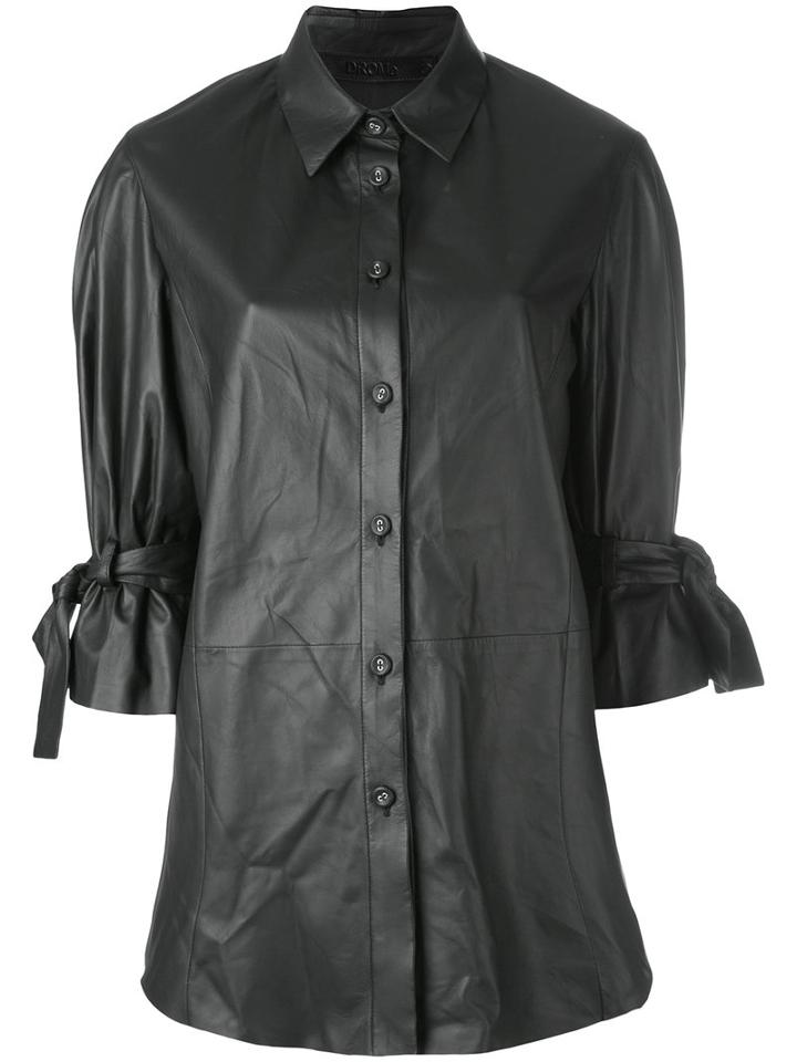 Drome Plain Shirt, Women's, Size: Medium, Black, Lamb Skin