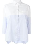 Fay Colour Block Shirt, Women's, Size: Medium, White, Cotton