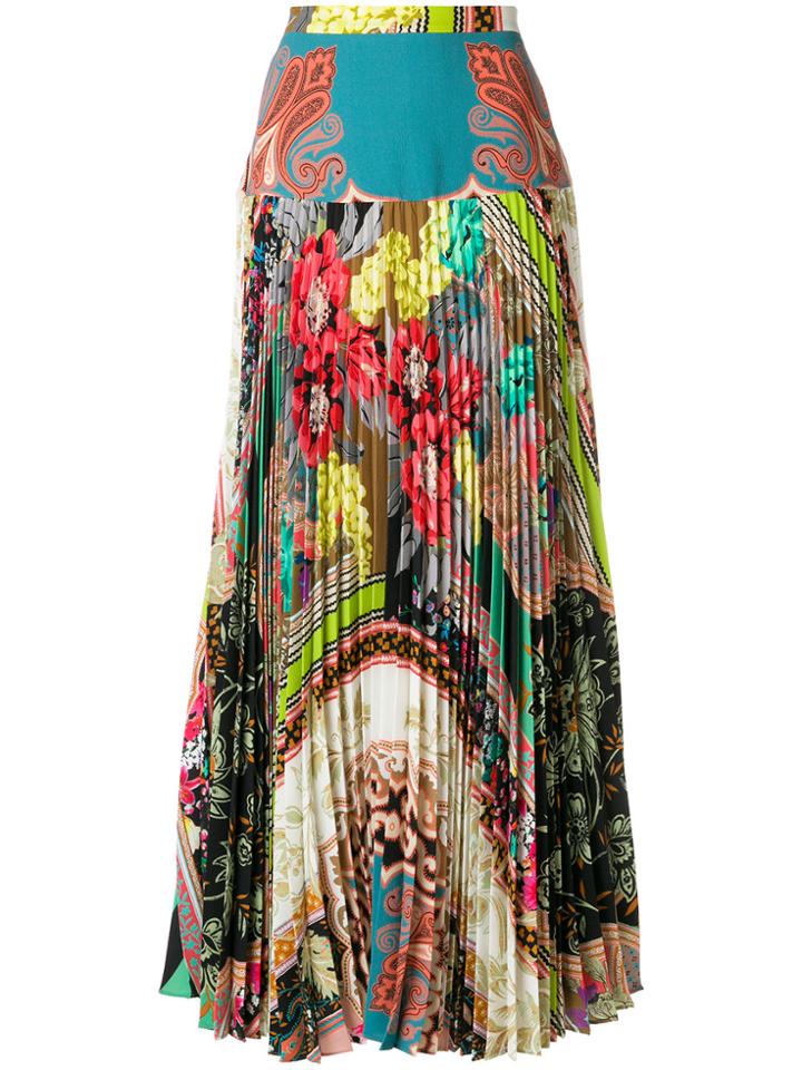 Etro Floral And Paisley Pleated Skirt - Multicolour