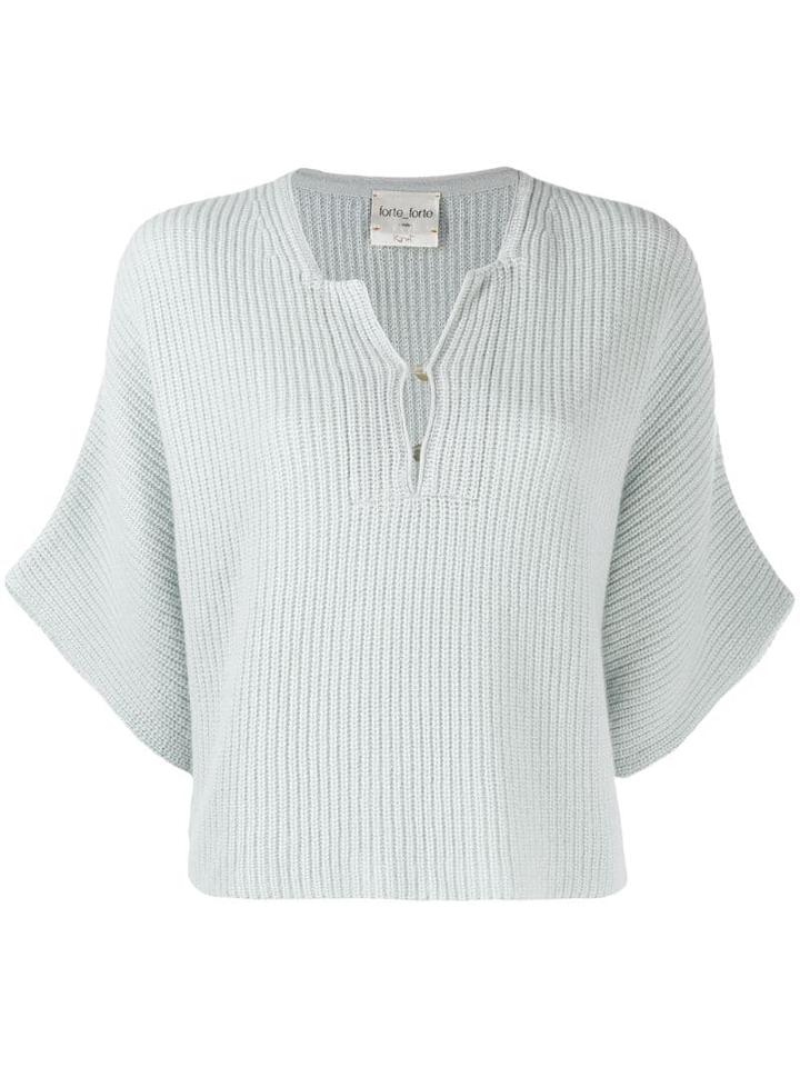 Forte Forte Short Sleeve Knitted Top - Blue