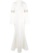 Badgley Mischka Runway Beaded Armband Gown - White