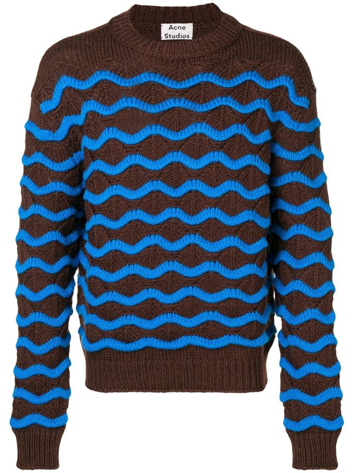 Acne Studios Wavy Knit Sweater - Brown