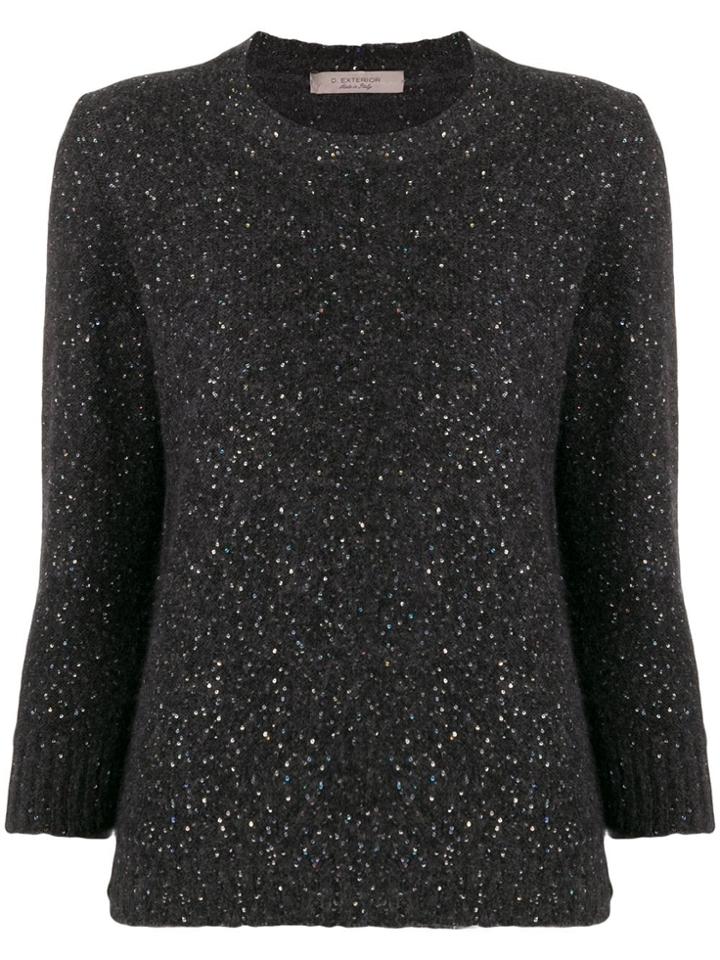 D.exterior Sequin Embellished Jumper - Grey