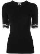 M Missoni Contrast Short Sleeve Sweater, Women's, Size: 44, Black, Viscose/polyester