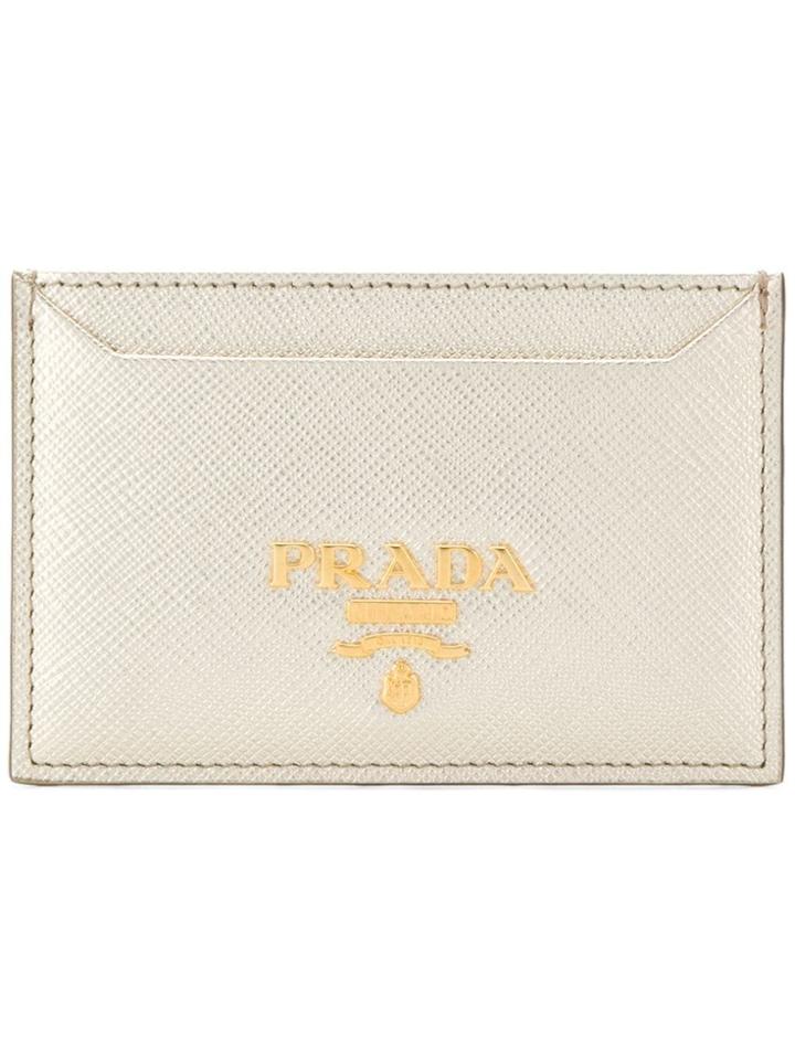 Prada Saffiano Leather Cardholder - Metallic