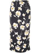 Nº21 Floral Print Midi Skirt - Black