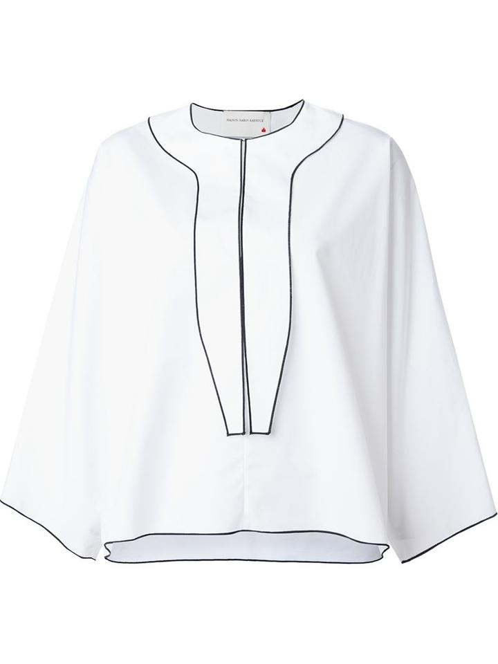Maison Rabih Kayrouz Contrast Piped Trim Blouse