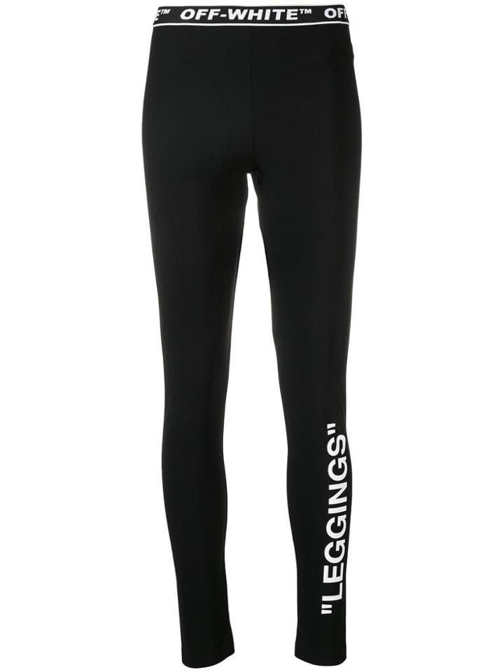 Off-white Logo Print Leggings - Black