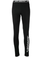 Off-white Logo Print Leggings - Black