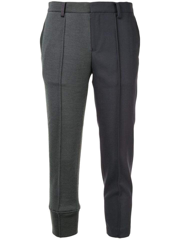 Undercover Contrast Cropped Trousers - Grey