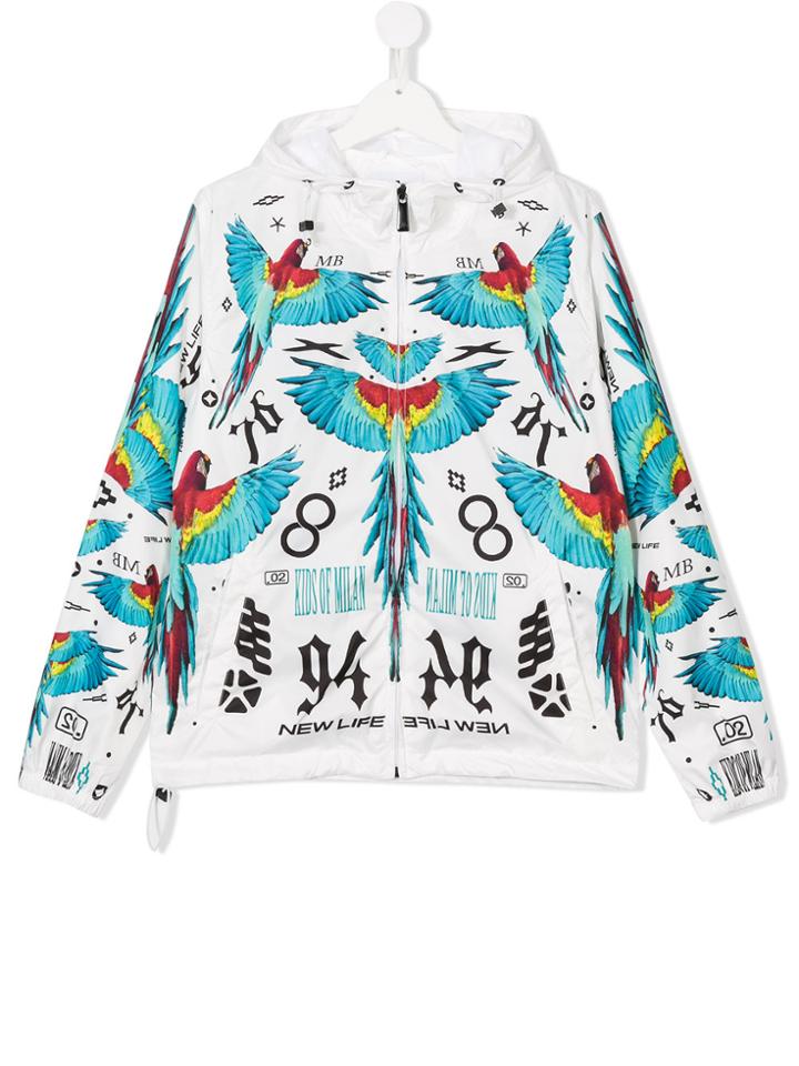 Marcelo Burlon County Of Milan Kids Wings Print Windbreaker Jacket -
